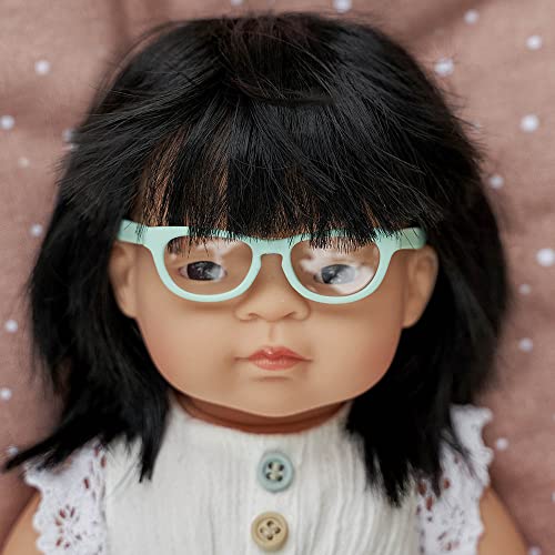 Miniland Doll 15'' Asian Girl With Glasses (Polybag) - Made In Spain, Anatomically Correct, Quality