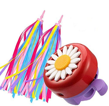 Kortes 1 Pack Kids Bike Bell And 2 Pack Kids Bike Streamers For Children'S Bike Accessories (Pink, Red,& Blue) (Red & Purple)
