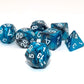 7Pcs DND Dice Set RPG Polyhedral Dice for Dungeon and Dragons MTG D&D D20 D12 D10 D8 D6 D4 (Lake Blue & Silver)
