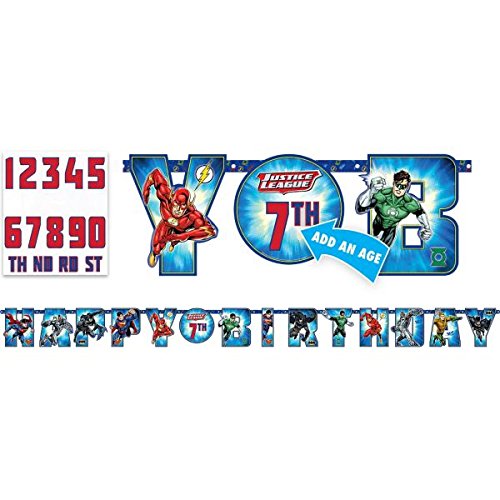 Justice League Jumbo Add-An-Age Happy Birthday Letter Banner