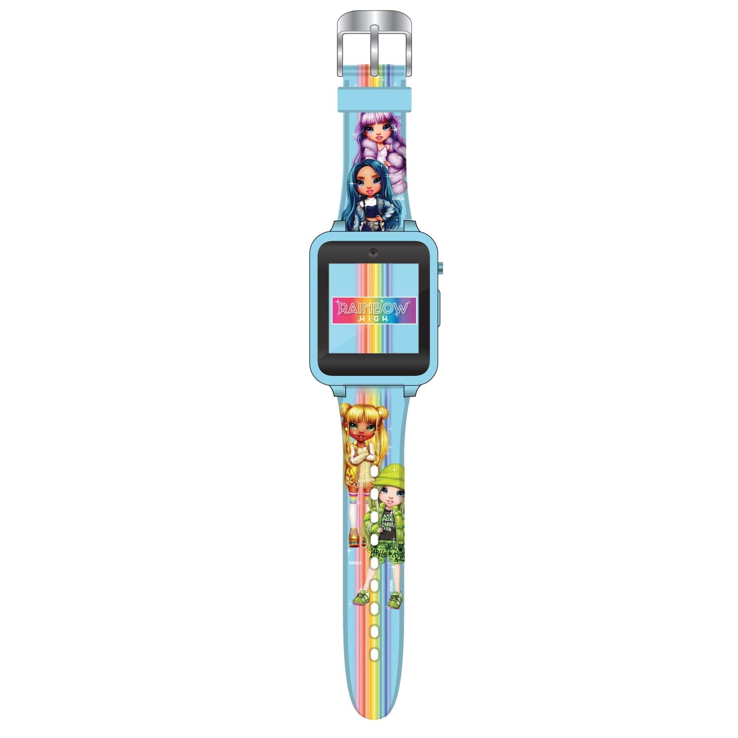 Accutime Kids Rainbow High Educational Learning Touchscreen Baby Blue Smart Watch Toy With Graphic Strap For Girls, Boys, Toddlers - Selfie Cam, Games, Alarm, Calculator, Pedometer (Model: Rnb4018Az)