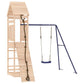 vidaXL Outdoor Wooden Playset - Multi-Activity Center with Swing Set, Climbing Wall, and Sandbox - Solid Pine Wood, Perfect for 