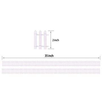 Ymeibe 35 Inch 2-Pack Miniature Fairy Garden Fence Wood Decorative Ornament Fence For Dollhouse Succulent Plant Pot Diy Diorama