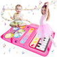 Amy & Benton Baby Piano Mat Pink Piano & Drum Mat 2 in 1, Toddler Musical Piano Mat Toy Birthday Gift for Girls Boys
