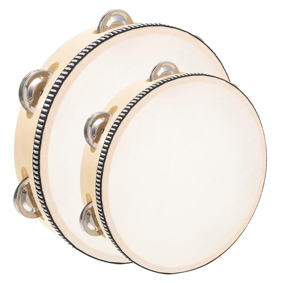 Excluzo 2Pcs Wooden With Instruments Rhythm Single Baby Tambourine Toys Metal Percussion Toy Kids Tambourines Musical Jingles Be