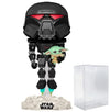 POP Star Wars: The Mandalorian - Dark Trooper Holding Grogu [The Child] Glow-in-The-Dark limited availability Funko Vinyl Figure (Bundled with Compatible Box Protector Case)