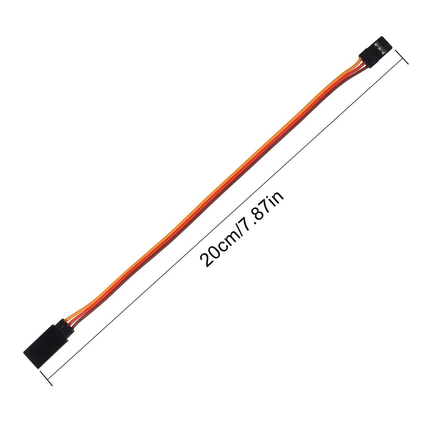 ACEIRMC 10pcs 3-Pin Servo Extension Cable Cord Female to Male Lead Wire Connector JR for RC Car Airplanes Remote Control (20cm)