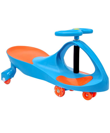 JOYBAY Premium LED-Wheel Swing Car Ride on Toy, Great for Both Indoor&Outdoor Play (School Blue)