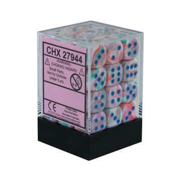 Chessex Manufacturing Chx27944 12 Mm D6 Cube Festive Dice - Pop-Art & Blue&#44 36 Piece
