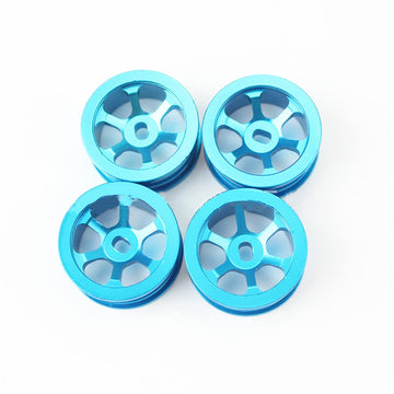 KingVal Replacement 4PCS Metal Wheel Rim Wheel Hub RC Parts Compatible with WLtoys K989 284131 284010 1/28 RC Car (Blue)