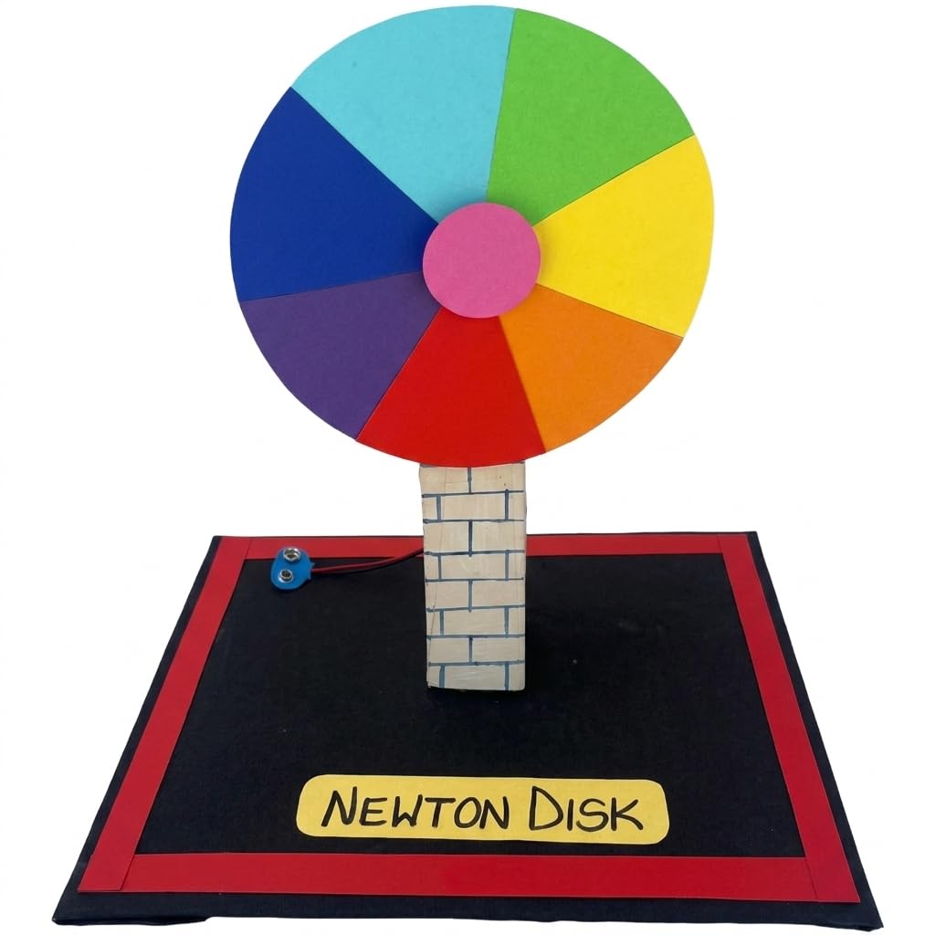 Komodo Craft Newton Disk Working Model For School Science Project | Motorized Colour Disc Physics Experiment | Stem Learning Toy