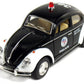 Kinsmart 5'' Classic Volkswage 1967 Beetle Police car 1:32 Scale (Black/White)