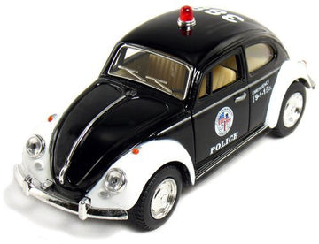 Kinsmart 5'' Classic Volkswage 1967 Beetle Police car 1:32 Scale (Black/White)