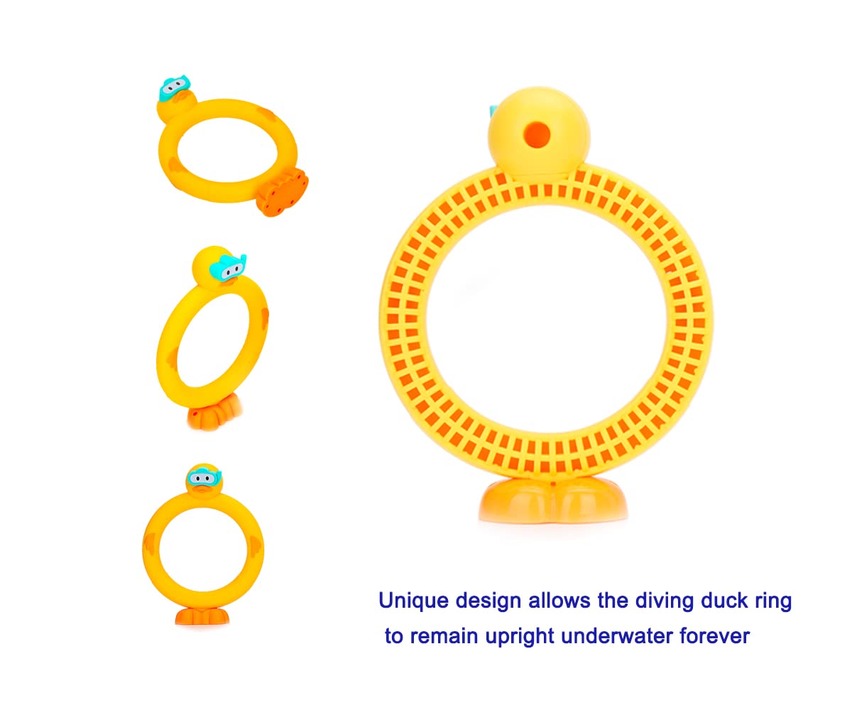 haomsj 3PCS Duck Diving Sticks Pool Toys for Kids 3pcs Dive Duck Rings Toys Summer Underwater Sinking Pool Toys for Boys and Girls Ages 8-12 (Duck Ring)