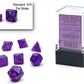 Chessex Dice Set - 10mm Borealis Purple/Gold Luminary Polyhedral Dice Set - Dungeons and Dragons D&D DND TTRPG Dice - Includes 7