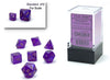 Chessex Dice Set - 10mm Borealis Purple/Gold Luminary Polyhedral Dice Set - Dungeons and Dragons D&D DND TTRPG Dice - Includes 7