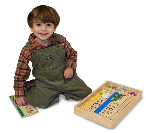 Melissa & Doug See & Spell Wooden Play Set + Free Scratch Art Mini-Pad Bundle [29407]