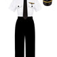 KAKALVER Kids Pilot Costume for Boys Airline Captain Pilot Uniform for Boys Career Day Dress Up Airline Costume Gifts
