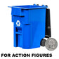 Set Of 4 Mini Trash & Recycling Cans With Lid & Wheels For Wwe Wrestling Action Figures