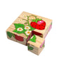 DymensionVentures  3D Jigsaw Puzzle Wooden Cube Block 6 Face 9 Pieces with Kids 2+ Years (Fruits)