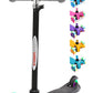 Chromewheels Scooter For Kids, Deluxe 4 Adjustable Height 3 Wheels Glider With Kick, Lean To Steer With Led Flashing Light, Black