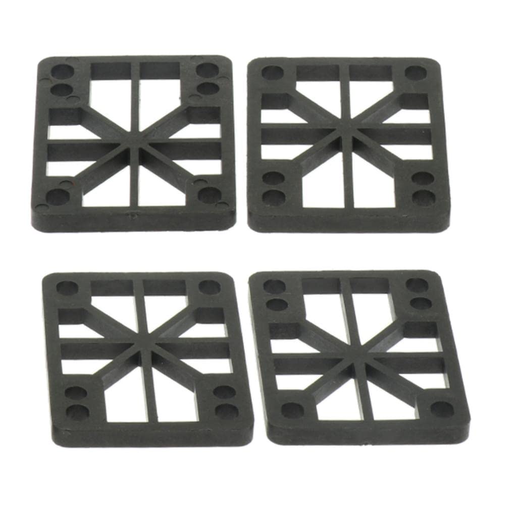 UJEAVETTE 4 Pieces Skateboard Longboard Shock Pads Risers 4Mm Black