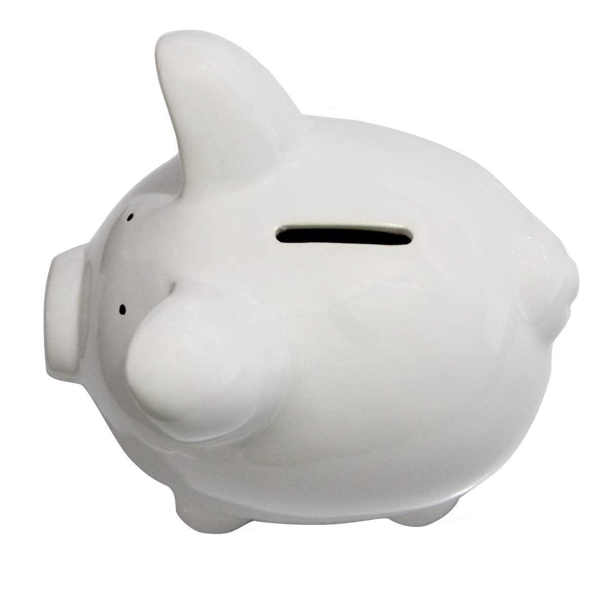Pink Piggy Bank,Ceramic Money Piggy Bank Kids (White)