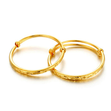 Ethlyn 2Pcs/Lot 18K Gold Plated Stars Kids Lucky Bangles &Bracelets Birthday Present For Boys And Girls