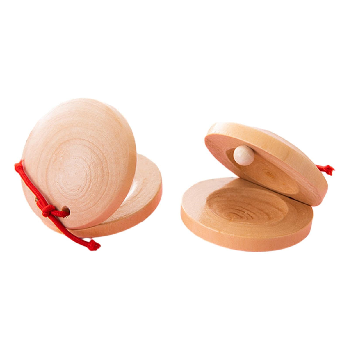 Calandis 2 Pieces Wooden Castanets Baby Early Education For Babies Classroom Children | Shakers & Small Percussion | Hand Percus