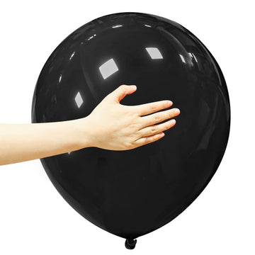 18 Inch Black Balloons 12 Pack Large Latex Party Balloons Round Helium Balloon For Halloween Birthday Party Anniversary Festival