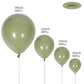 DECGOL Sage Green Balloons Party Pack - 100pcs in 18", 12", 10" & 5" Sizes, Made of Rubber for Birthdays, Baby Showers & Weddings