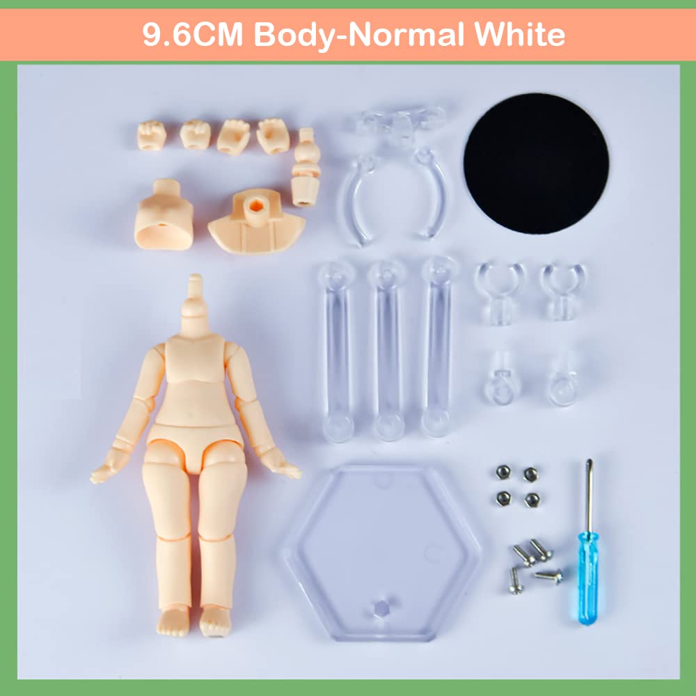 Xidondon 1/12 Scale Bjd Doll Body 9.6Cm/11Cm Ymy2 Body Action Figures Replacement Body Doll Accessories (Normal White,9.6Cm)