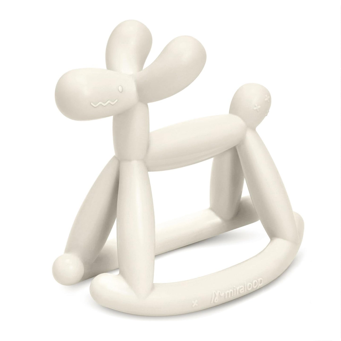 MIRALOOP Teething Toy - Food Grade Silicone Rocking Teether for 0-18 Months, Odorless, Milk White