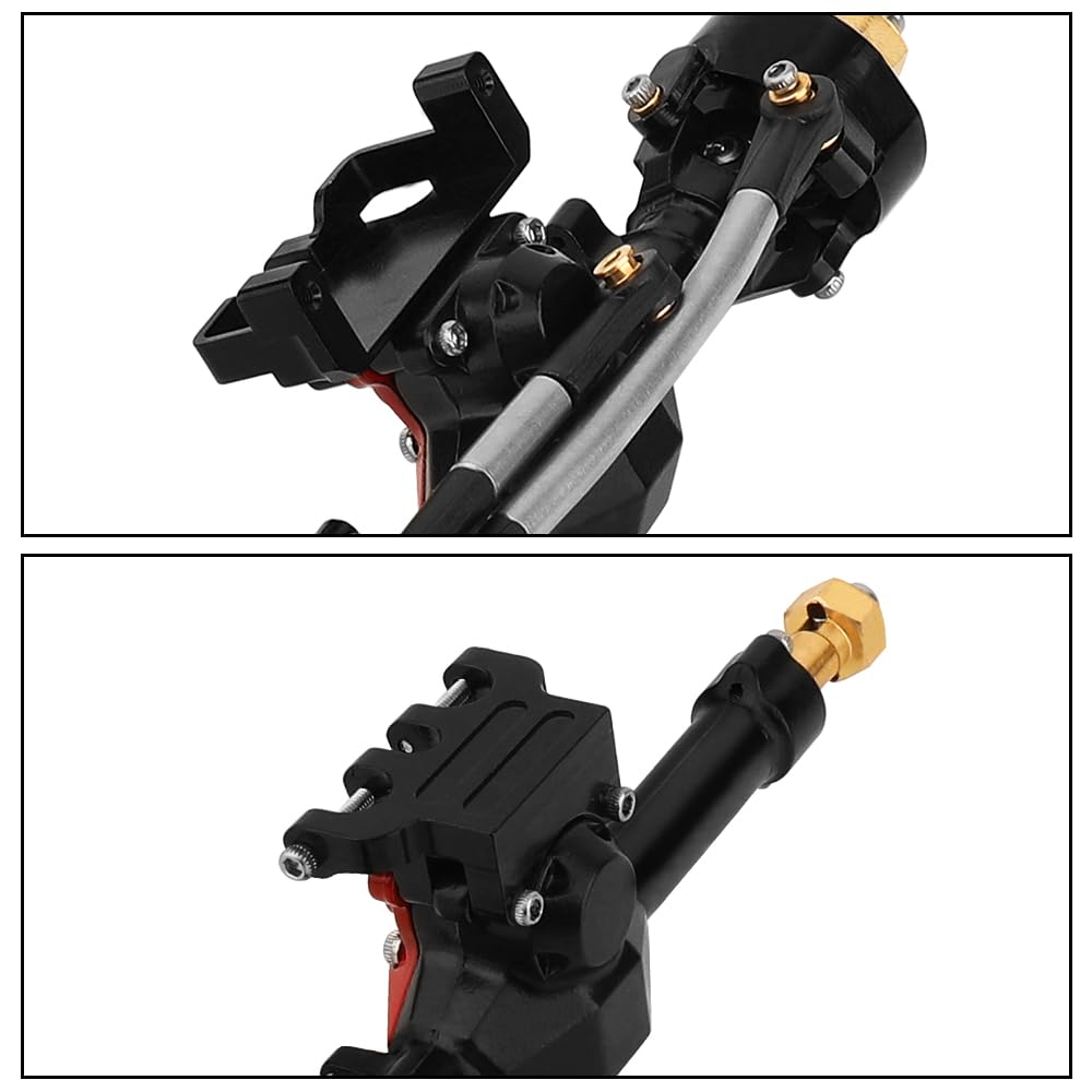 Pothyes Diamond Shape SCX24 Aluminum Axle Upgrades for Axial SCX24 Deadbolt C10 JLU Gladiator Bronco 1/24 RC Crawler (Black)