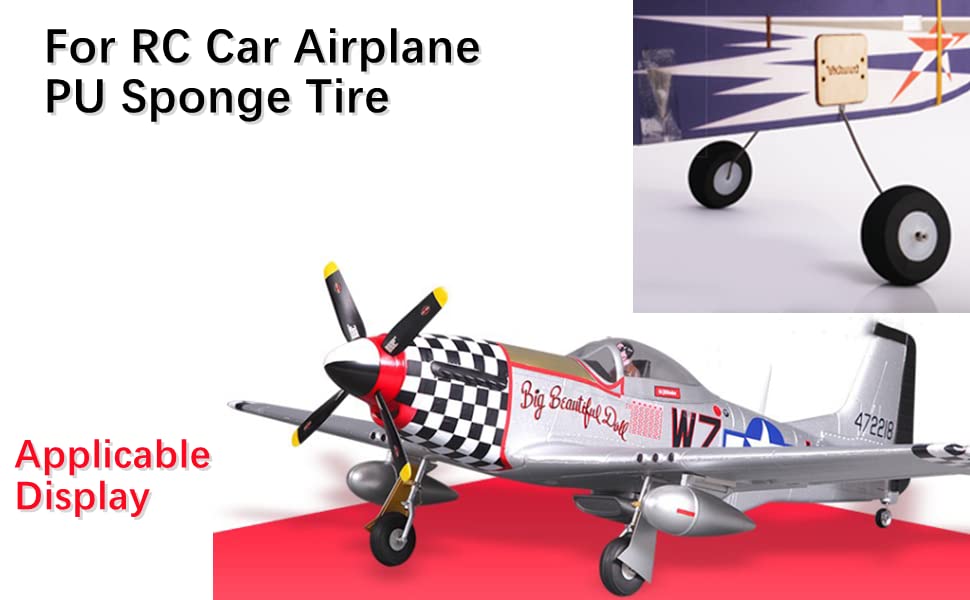 Fielect 2.75 Inch Rc Model Airplane Super Light Pu Sponge Tire Tail Wheel Tire And Wheel Sets For Rc Car Airplane With Plastic H