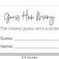 InvitationHouse Guess How Many Game Cards - 48 Minimalist Cards, 3.5" x 2", Cardstock, Gold or Pink, Model GHM