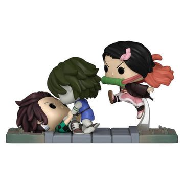 Funko Demon Slayer: Kimetsu No Yaiba Pop Moment Tanjiro & Nezuko Vs. Temple Demon Vinyl Figure Exclusive, Multicolor