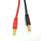 FLY RC 2pcs Lipo Battery Charge Cable with 4.0mm Gold Plated Banana Plug, 14AWG Silicone Wire for RC Cars - Slash, Rustler, Stampede,