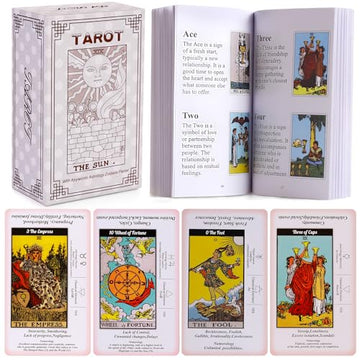 Erbacan Beginner Tarot Cards Deck-Tarot Cards With Meanings On Them-Tarot Deck With Guidebook(Free Soft Velvet Pouch Bag)