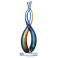 Luxury Lane Hand Blown Wave Sommerso Art Glass Scultpure 14.5 Inch Tall
