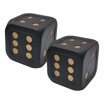 Macro Giant 6 Inch PU Foam Jumbo Big Playing Dice, Set of 2, Black- Gold Color, Math Teaching, Teaching Aids, Board Games, Kid T