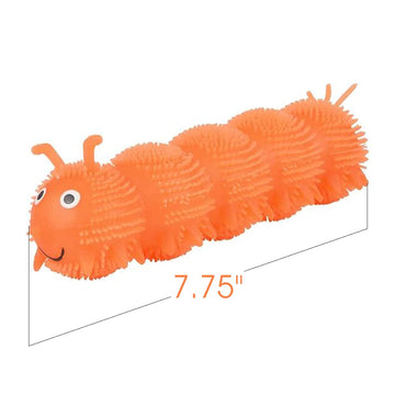 Artcreativity Puffer Caterpillars, Set Of 6, Squeeze Toys For Children In 6 Bright Colors, Kids’ Stress Relief Toys For Satisfying Sensory Feedback, Animal Party Decorations And Goodie Bag Fillers