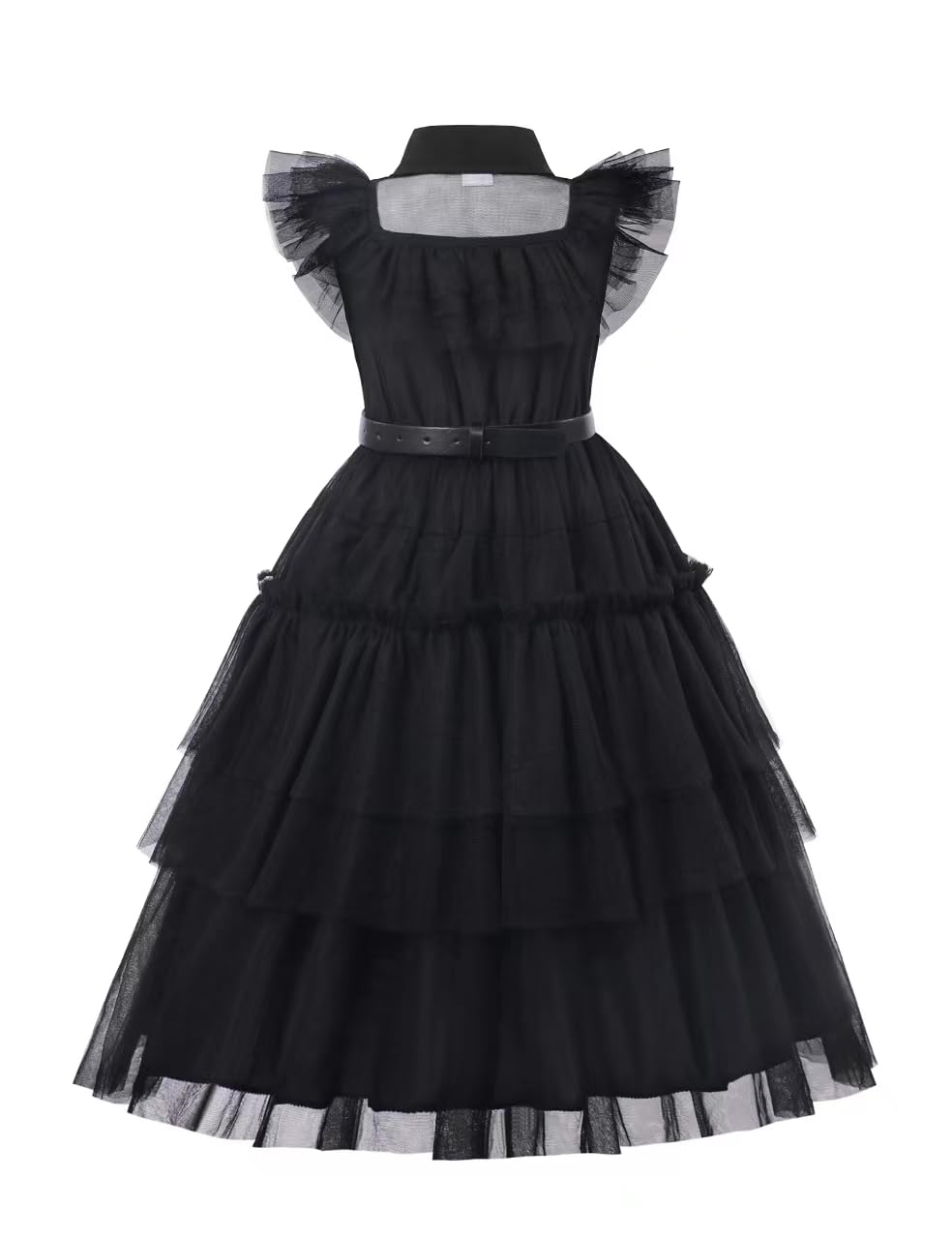 Ruxinrua Black Costume Dress, 4-13 Years Girls Outfits With Accessories Dress Up Set, Family Halloween Cosplay Party (5-6 Years)