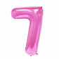 40Inch Pink Number 7 Crown Balloons Set, 7Th Birthday Balloons For Women And Girls, Wedding Anniversar Celebration Decorative Ba