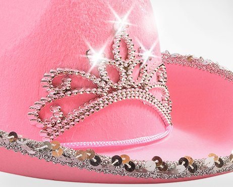 Funny Party Hats - Pink Cowgirl Hat - Childrens Cowgirl Costume Hat -Girls Cowboy Hat -Light Up Blinking Crown Tiara