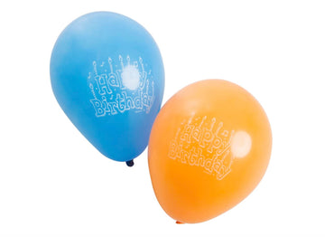 Happy Birthday' Latex Balloons, 15 Count - Vibrant Blue & Orange Premium Balloons, Ideal For Celebrations & Party Decorations