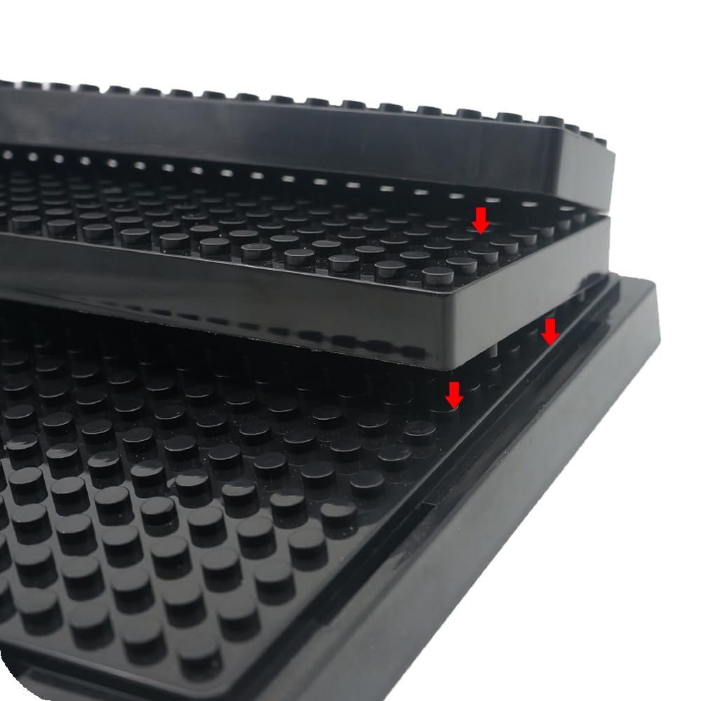 Minifigure Display Case - Black Base With 3-Tiered Steps, Eye-Catching Display Design And A Dash Of Magic - A Delight For Lego E