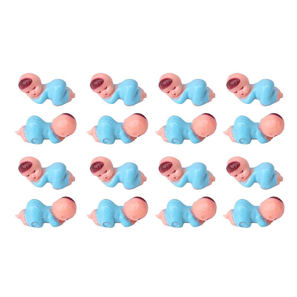 Mini Plastic Babies For Party Favor Decor Party Decorations Baby Shower Party Game Ice Cube Game (1'' 60Pcs, Blue)