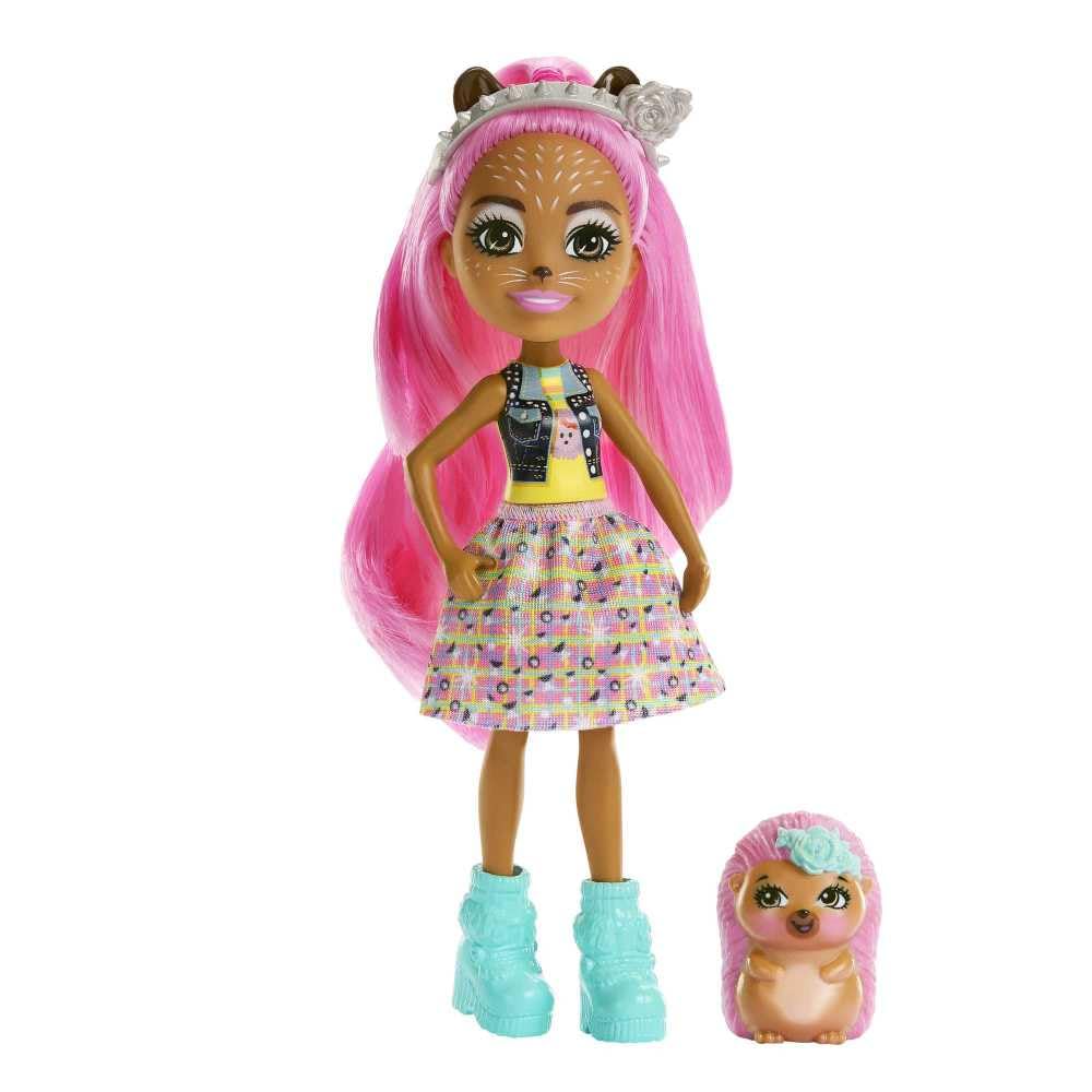 Enchantimals Dolls, City Tails Hensley Hedgehog Doll And Spiney Friend Figure, Small Doll With Removable Skirt And Accessories, Gifts For Kids, Hkn13
