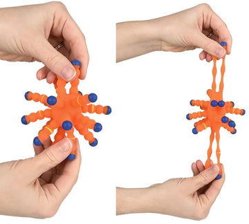 Neon Color Tactile Atom Balls (3.5 ) Random Colors Strechy Soft Jelly Rubber Calming Figdet Toy for Kids and mature-themed Autism ADHD Stress Relief (24 Balls)